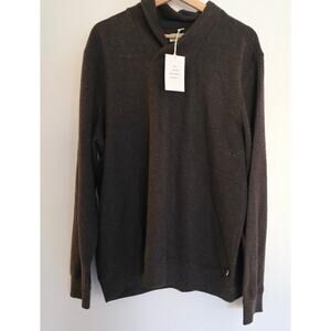 Free Assembly Men's‎ Jacquard Rib Shawl Collar Pullover Black / Brown Size L NWT